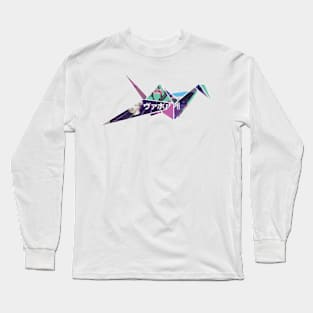 Vaporwave Origami Crane Long Sleeve T-Shirt